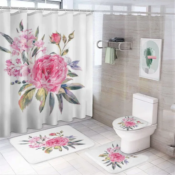 Romantic Roses Bouquet on a shower curtain