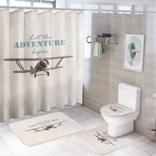 Tropical Summer Plane on a shower curtain