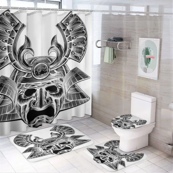 Vintage Japan Mask on a shower curtain