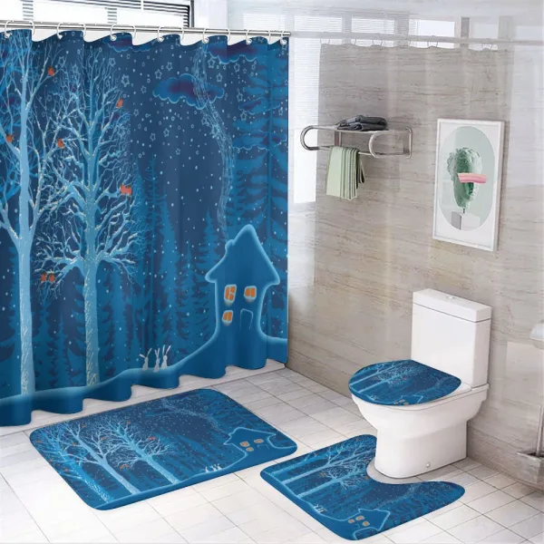 Winter Scenery with Show on a shower curtain