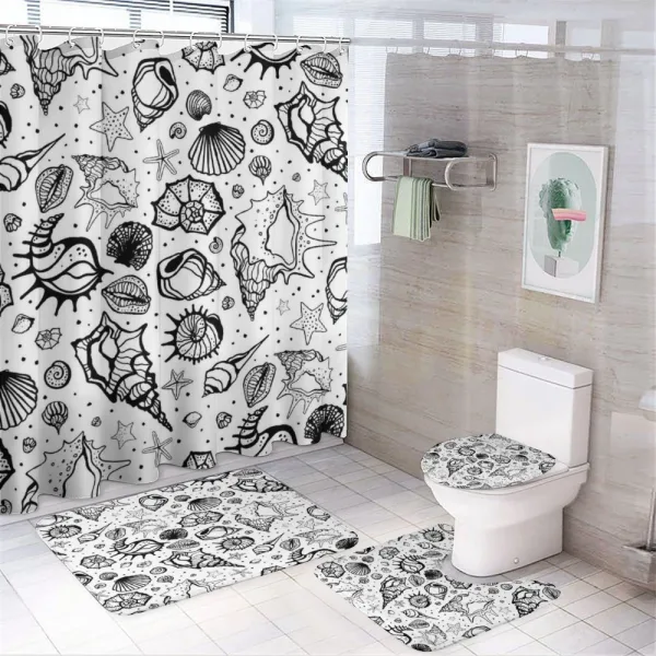 Aquatic Elements on a shower curtain