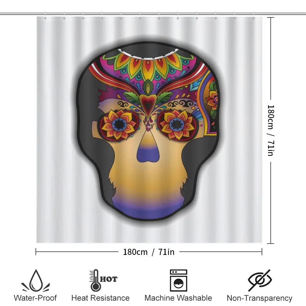 Colored Flower Skull — Detail 2