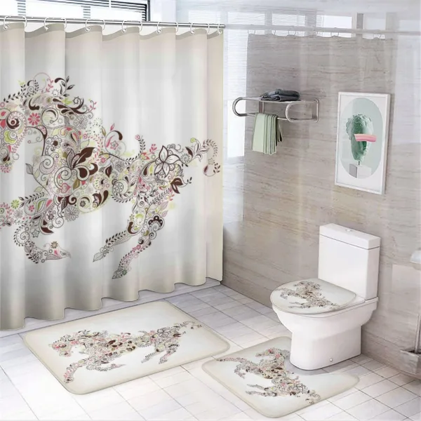 Floral Horse Paisley on a shower curtain