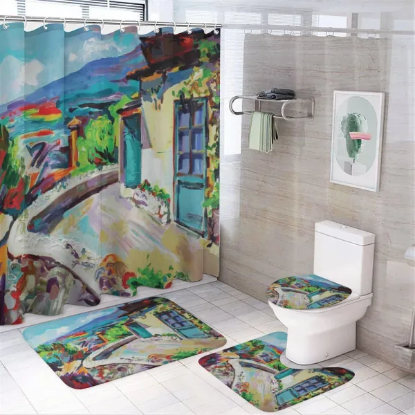 Idyllic Summer Cottage on a shower curtain
