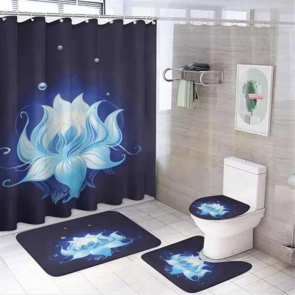 Lotus with Dew Drops on a shower curtain