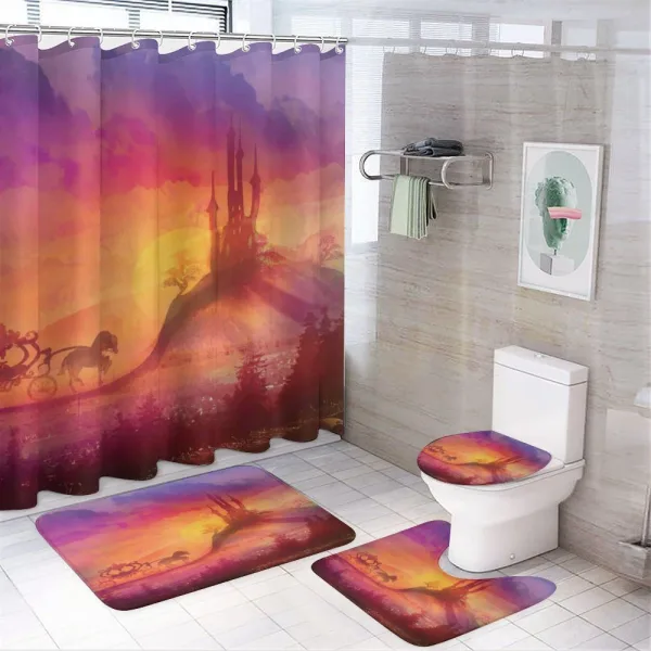 Medieval Castle Kingdom on a shower curtain