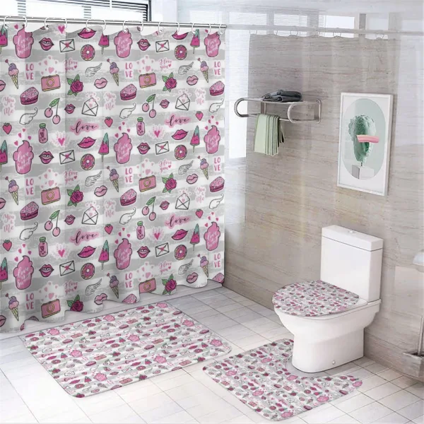 Memphis Style Doodle on a shower curtain