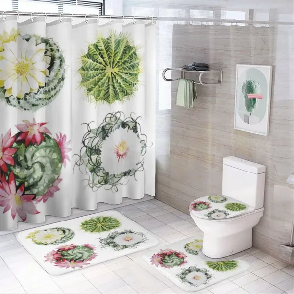 Mexican Retro Funky Cactus on a shower curtain