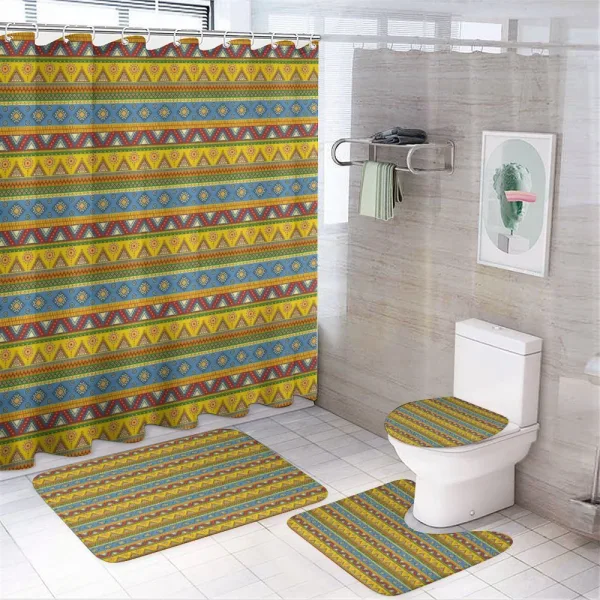 Native Aztec Borders on a shower curtain