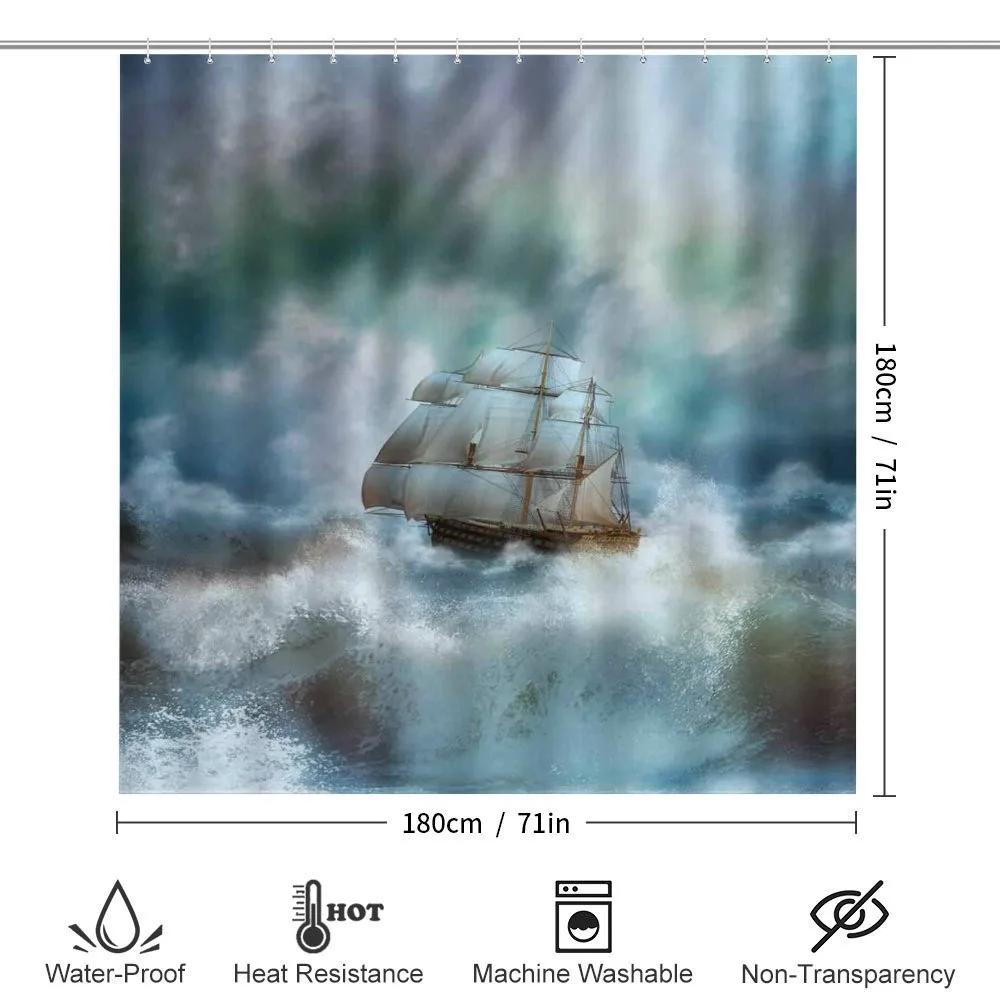 Pirate Ship on Wavy Sea — Detail 2