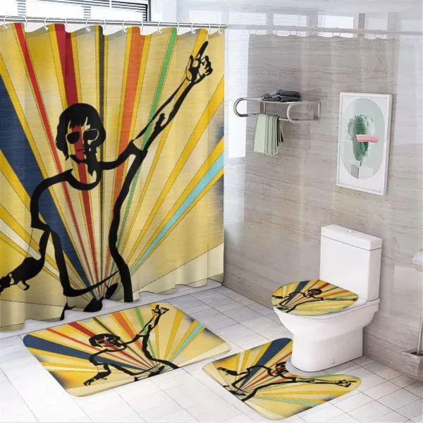 Retro DJ Colorful Disco on a shower curtain