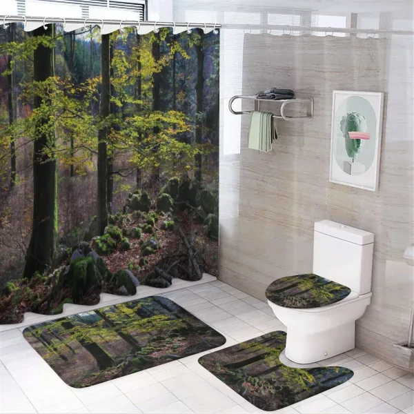 Trees Autumn Wilderness on a shower curtain