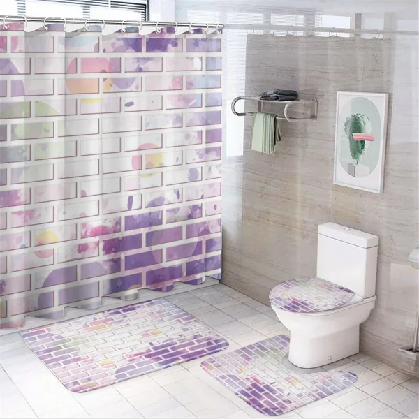 Vector Graffiti Brick on a shower curtain