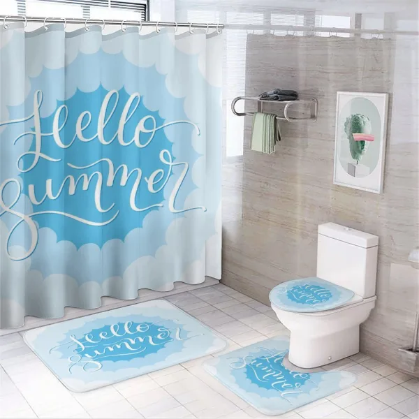 Vintage Blue Cloud on a shower curtain