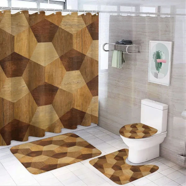 Wooden Rustic Pattern on a shower curtain