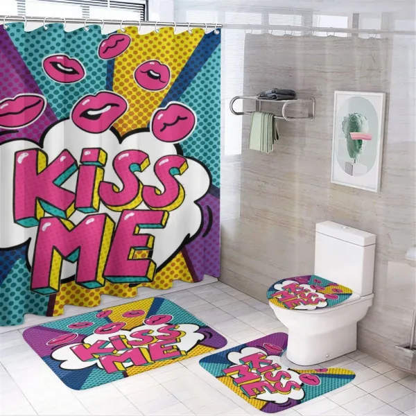 Word Bubble Pop Art Style on a shower curtain