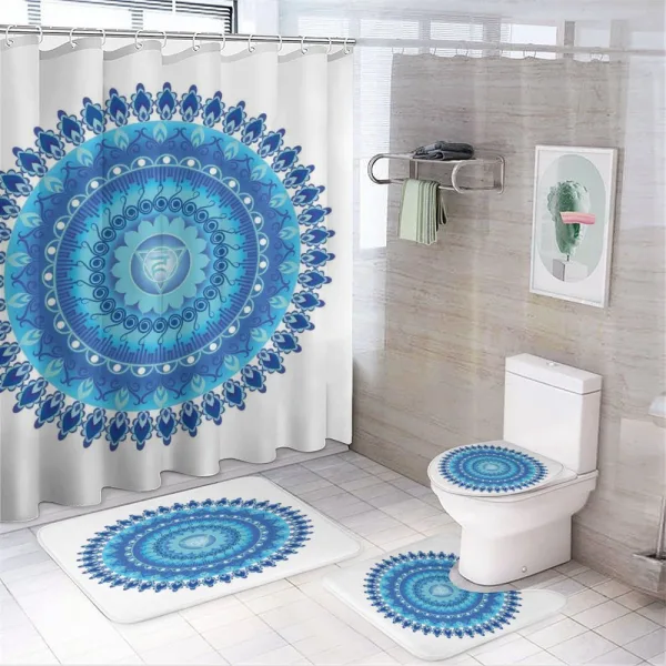 Yoga Chakra on a shower curtain