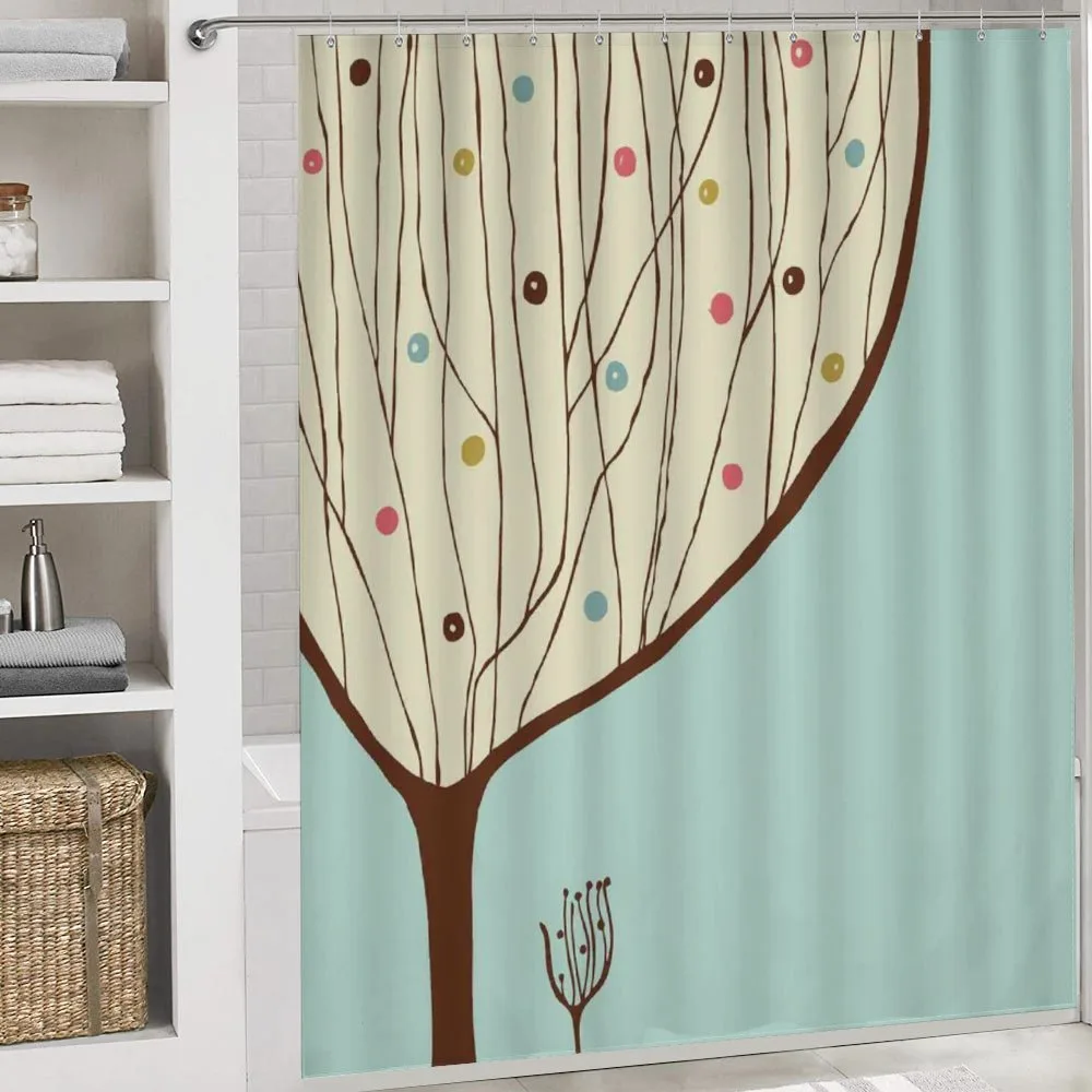 Aqua Hand Drawn Tree — Detail 4