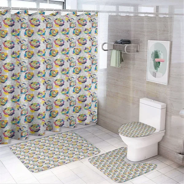 Blossoming Rose Bouquet on a shower curtain