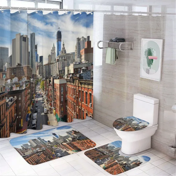 Famous Travel Destination on a shower curtain