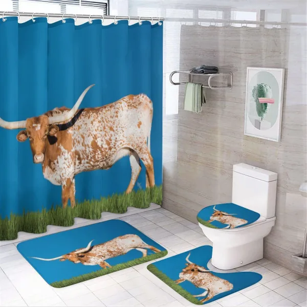 Female Cow and Open Sky on a shower curtain