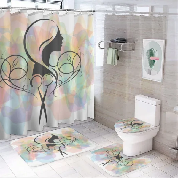 Hair Dresser Concept on a shower curtain