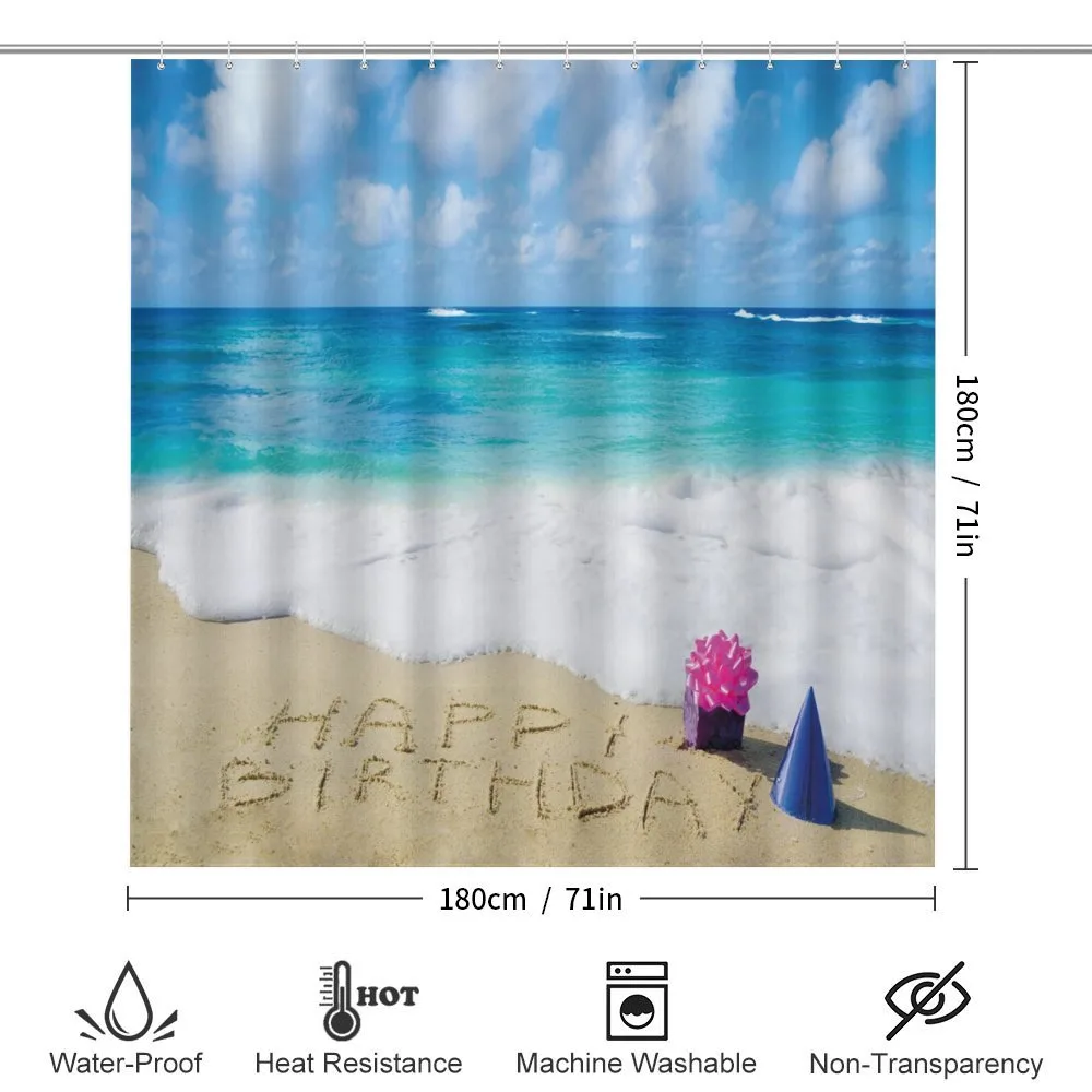 Happy Birthday on Sand — Detail 2