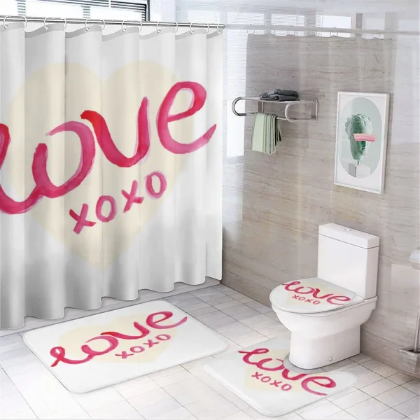 Heart Letters Love on a shower curtain