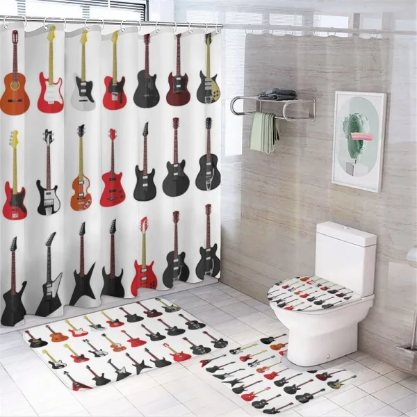Instruments Acoustic on a shower curtain