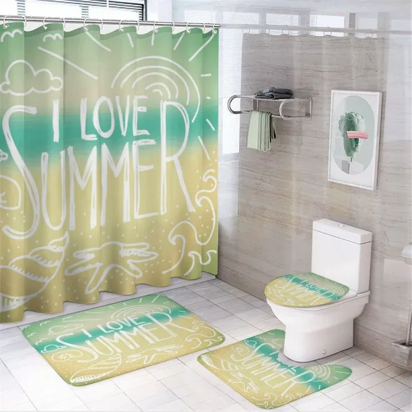 Motivational Sun Words on a shower curtain