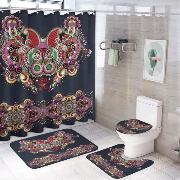 Ornate Paisley Features on a shower curtain