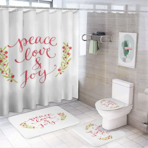 Peace Love Joy Berries on a shower curtain