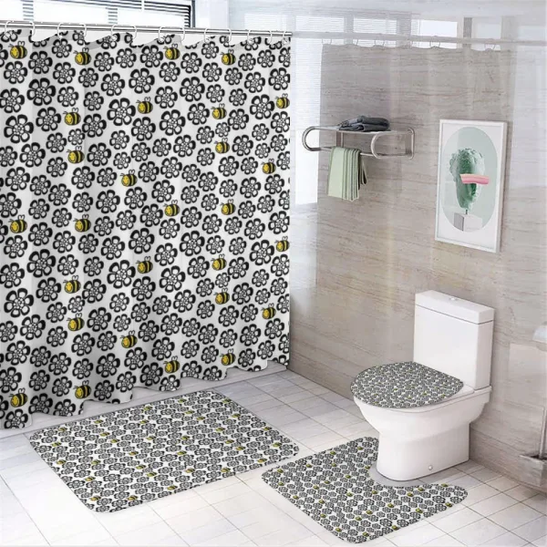 Silhouette Floral Patern on a shower curtain