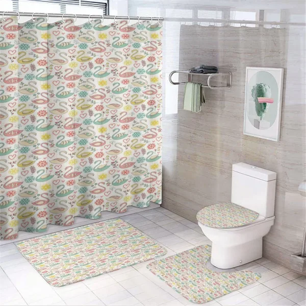 Valentines Day Theme Art on a shower curtain