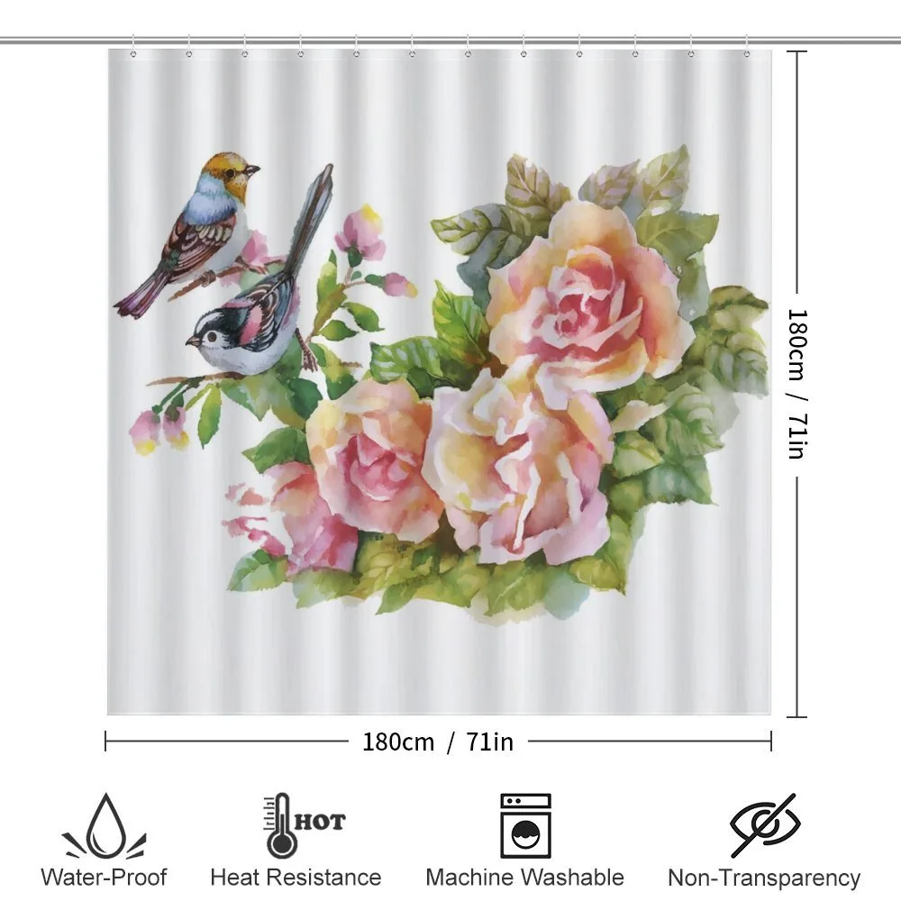Wild Exotic Birds Roses — Detail 2