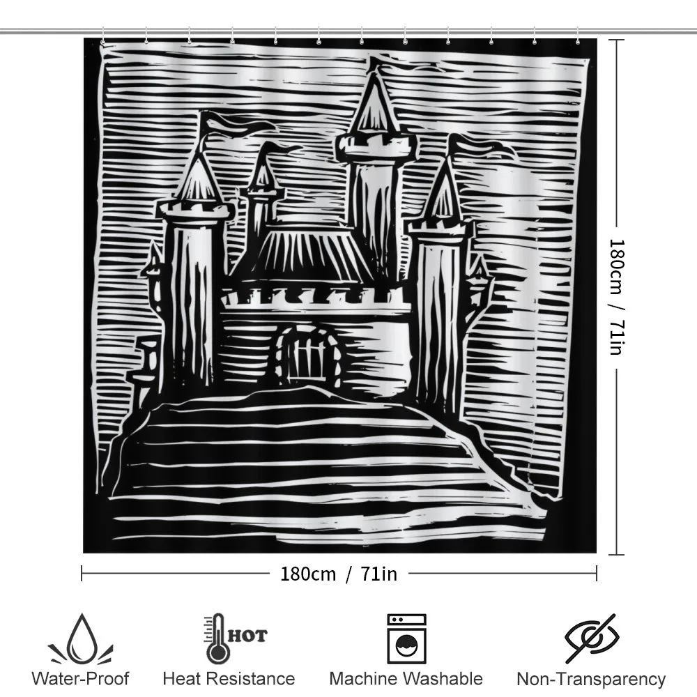 Woodcut Medieval Fortress — Detail 2
