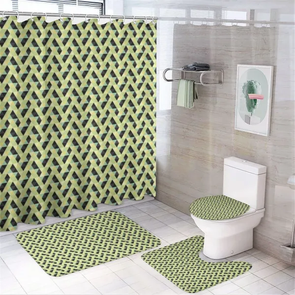 Abstract Grid Style Retro on a shower curtain