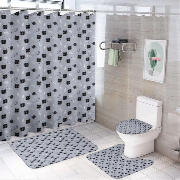 Astronaut Cats on a shower curtain