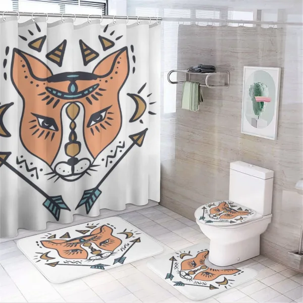 Boho Animal Head with Arrows on a shower curtain