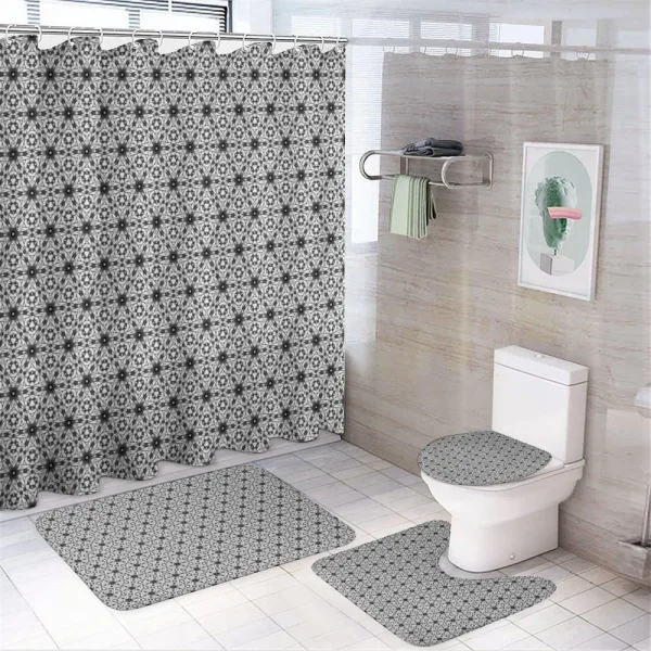 Boho Floral Art on a shower curtain