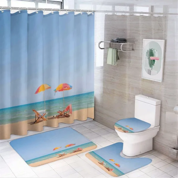 Chair Umbrella Relaxing on a shower curtain