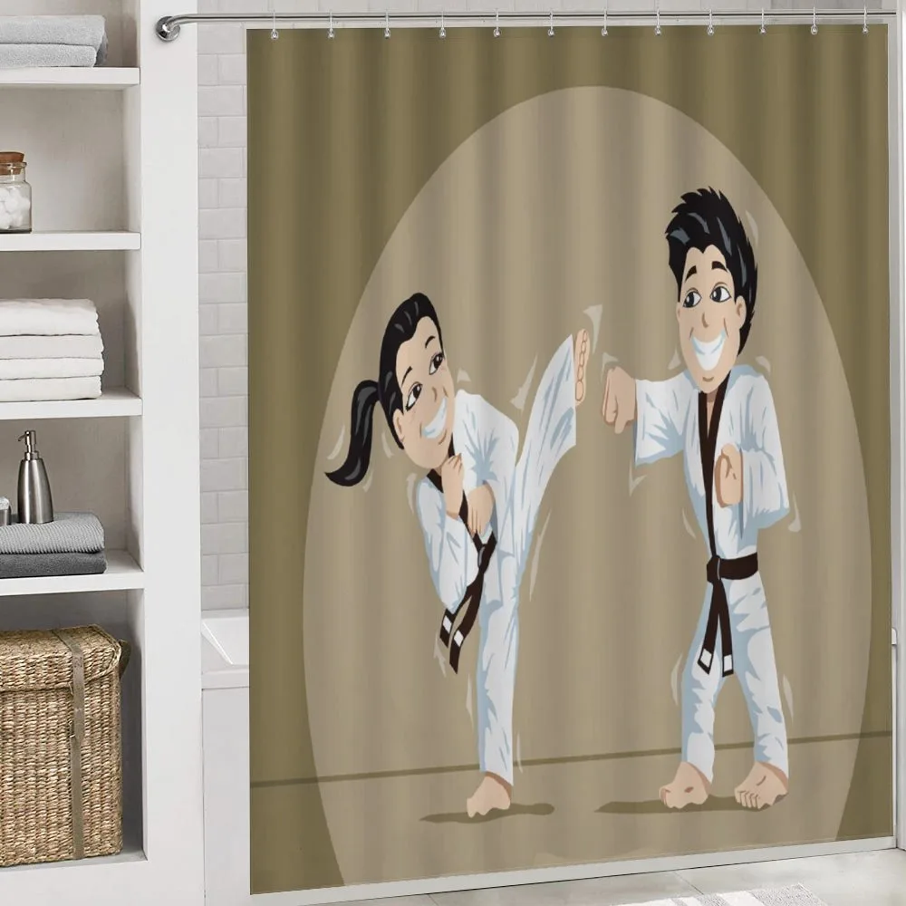 Children Karate Cartoon Art — Detail 4