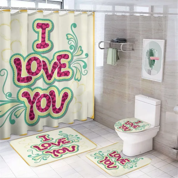 Classic Pastel Words on a shower curtain