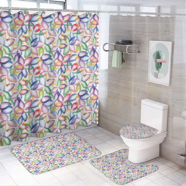 Colorful Flower Petals on a shower curtain