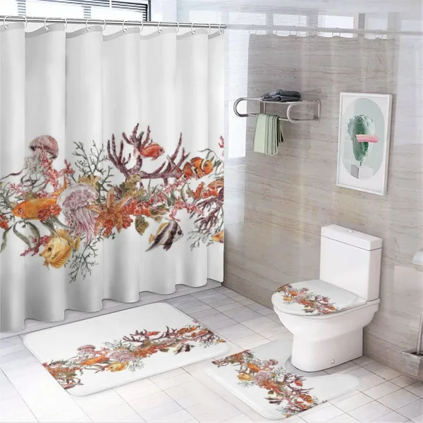 Coral Algea Sealife on a shower curtain