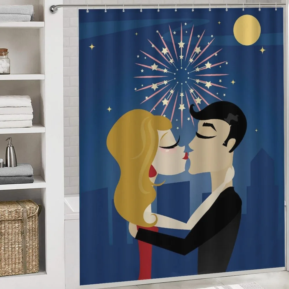 Couple Fireworks at Night — Detail 4
