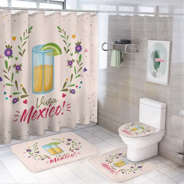 Floral Viva Mexico on a shower curtain