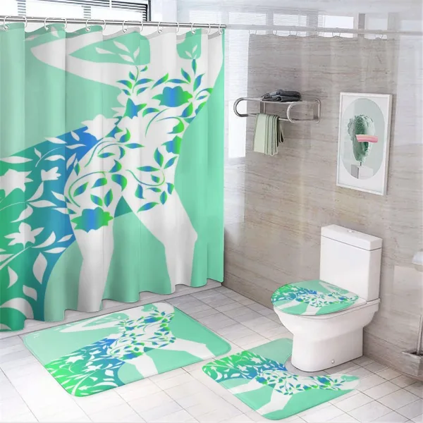 Girl Flower Petal Leaves on a shower curtain