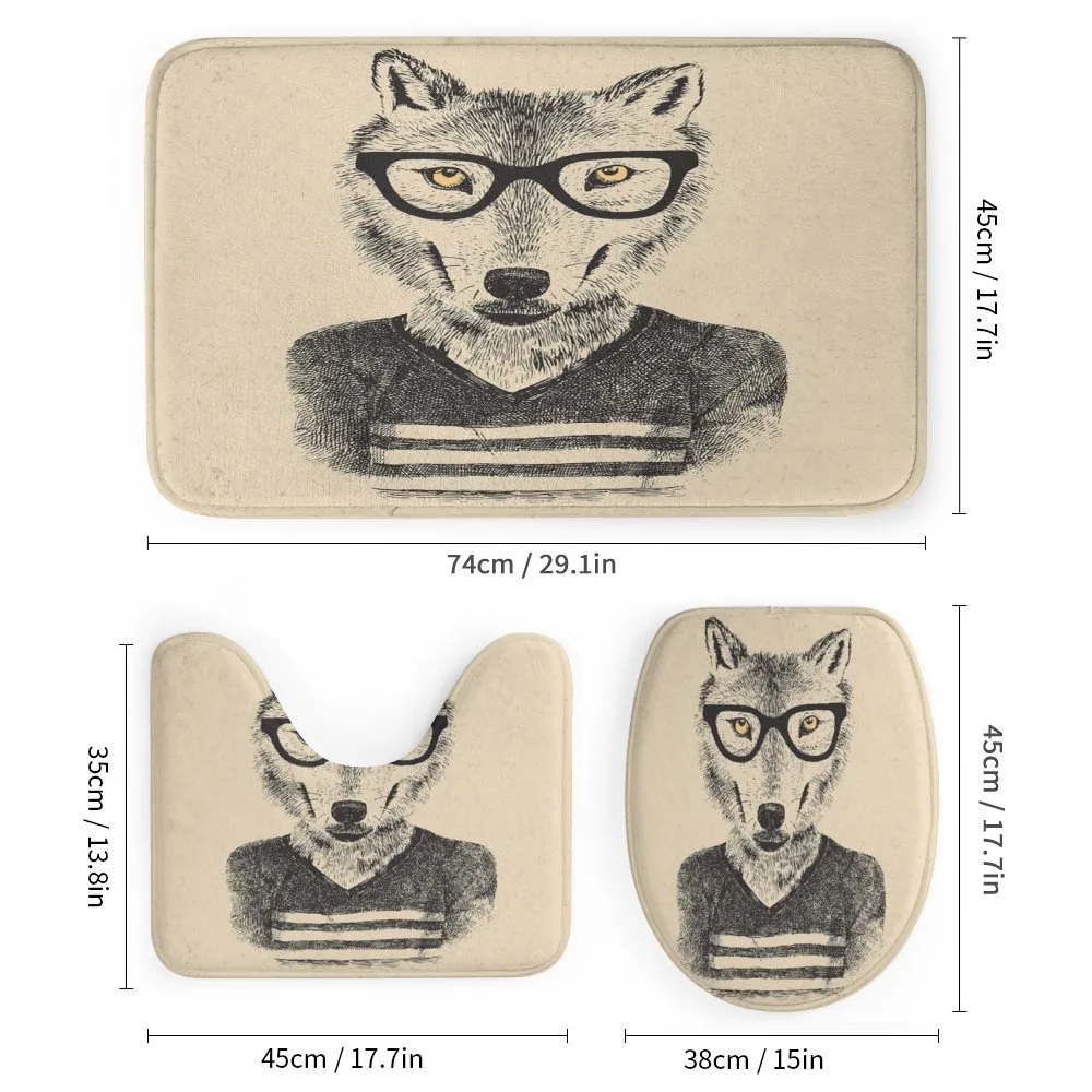 Hand Drawn Wolf and Glasses — Detail 1