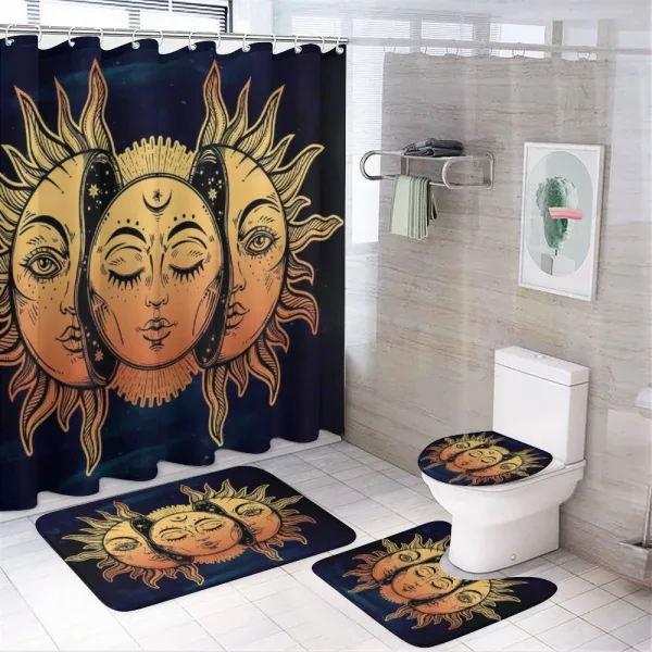 Mystic Moon Sun on a shower curtain
